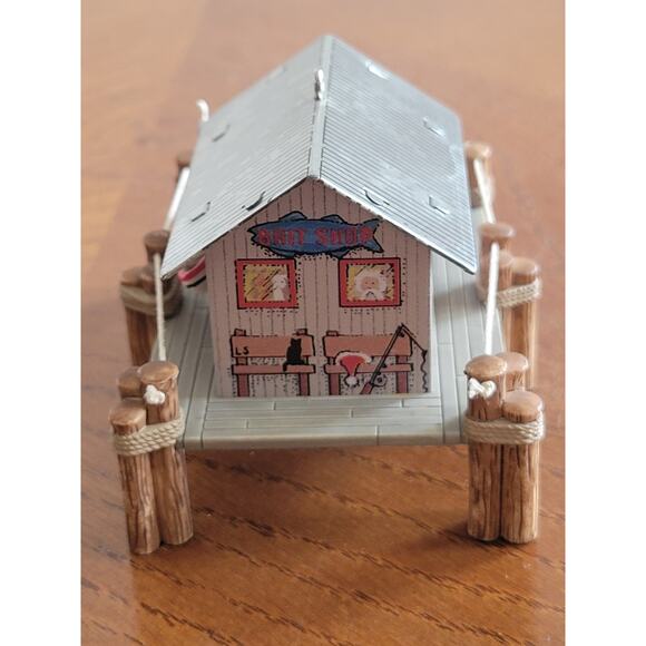 Hallmark Cards 2000 Bait Shop w/ Boat Nostalgic Metal Holiday Christmas Ornament - Picture 8 of 14
